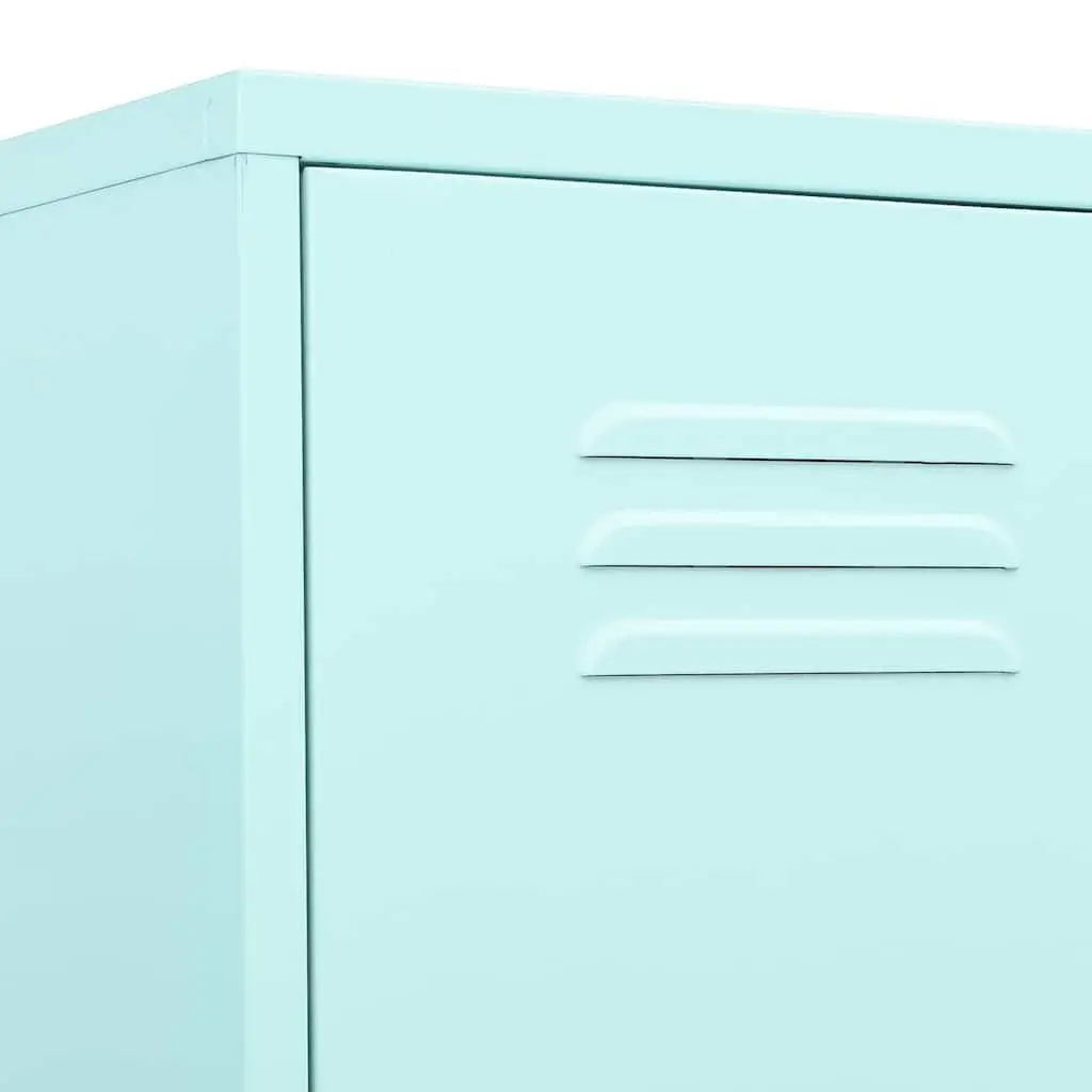 Green Steel Storage Cabinet 4 Shelves Locking Adjustable Office Bedroom 35x46x180cm