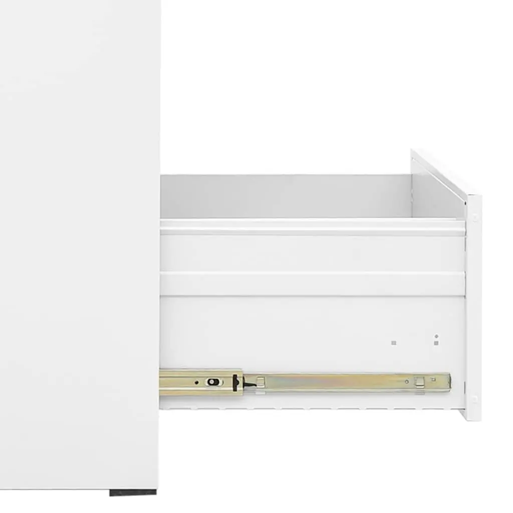 Filing Cabinet White Steel 2 Drawer 46x62x72.5cm Durable Office Storage