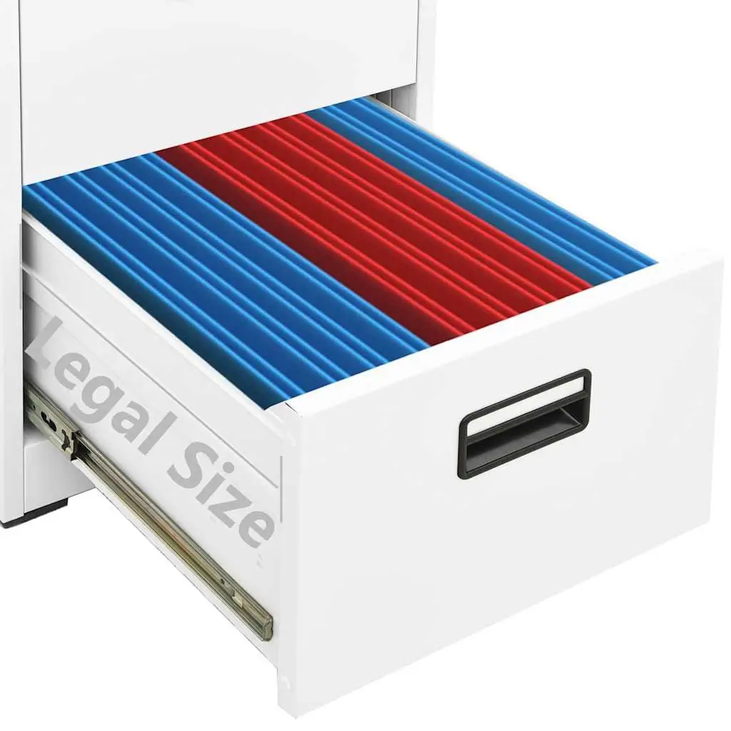 Filing Cabinet White Steel 2 Drawer 46x62x72.5cm Durable Office Storage