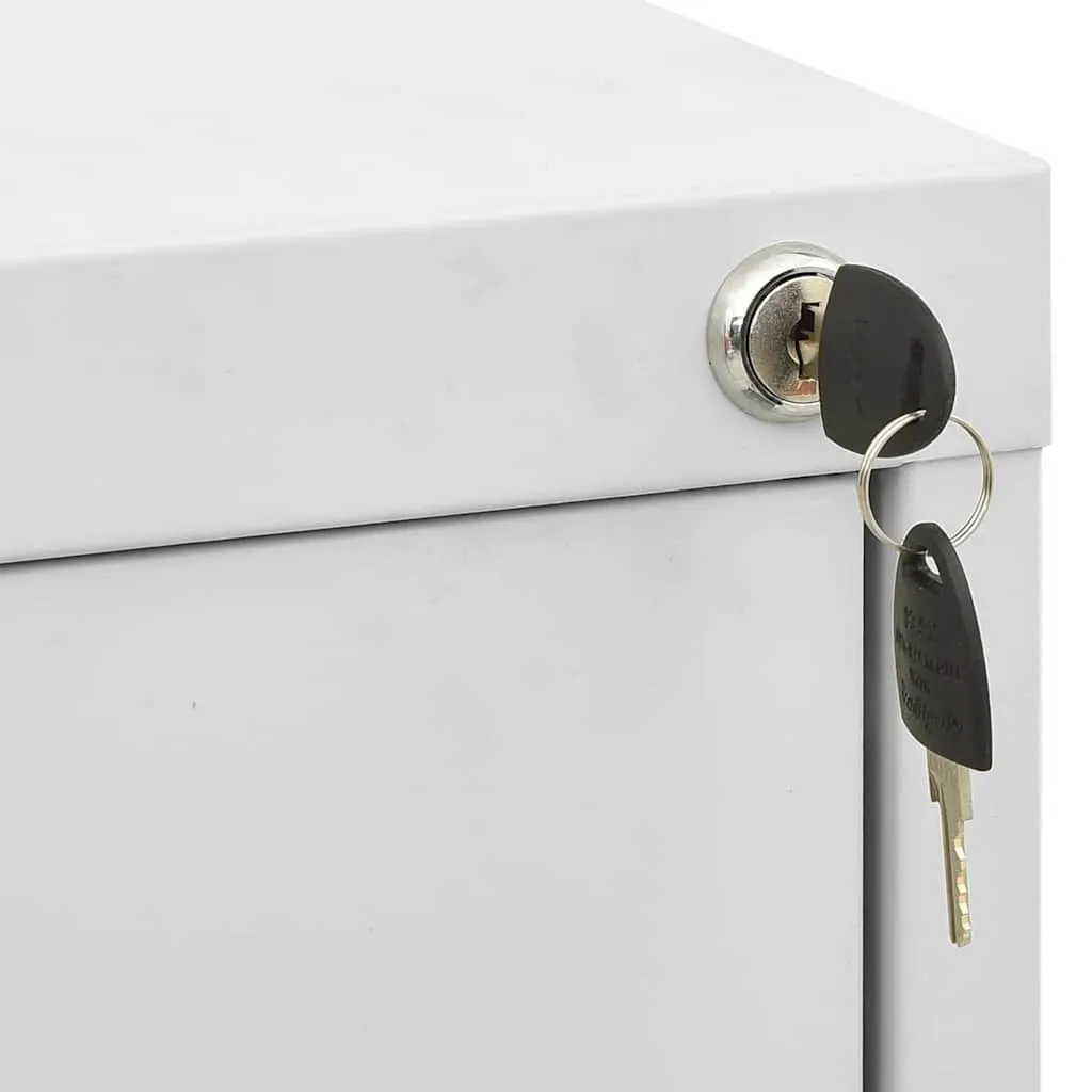 Filing Cabinet Light Grey 2 Drawer Steel Storage Organizer Office Furniture