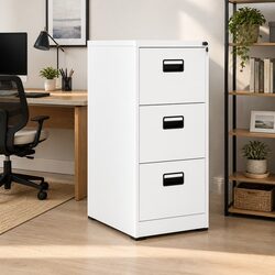 White Filing Cabinet with 3 Drawers