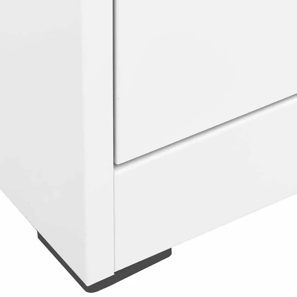 Filing Cabinet White 2 Drawer Steel Lockable Office Storage