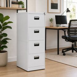 4 Drawer Filing Cabinet in Grey for Efficient Storage