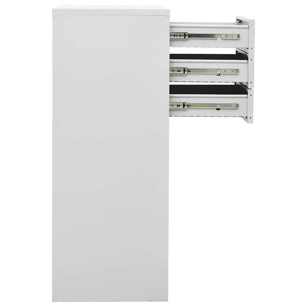 Office Storage Cabinet Grey Steel Adjustable Shelf Drawers