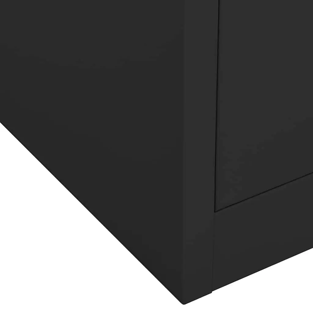 Steel Office Storage Cabinet Anthracite with Adjustable Shelves and Internal Locker 90cm x 40cm x 102cm