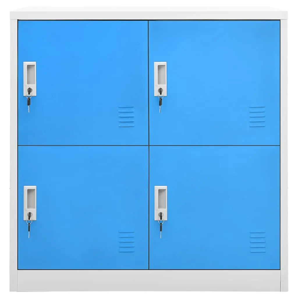Locker Cabinet Storage Steel Modern Design Grey Blue 90x45x92.5cm Office Home
