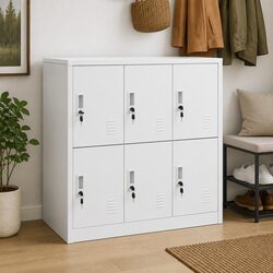 Light Grey Steel Storage Cabinet with Ample Compartments