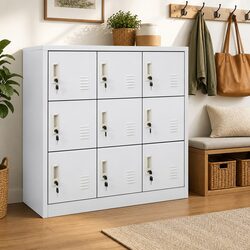 Compact Grey Steel Locker Cabinet with Secure Storage