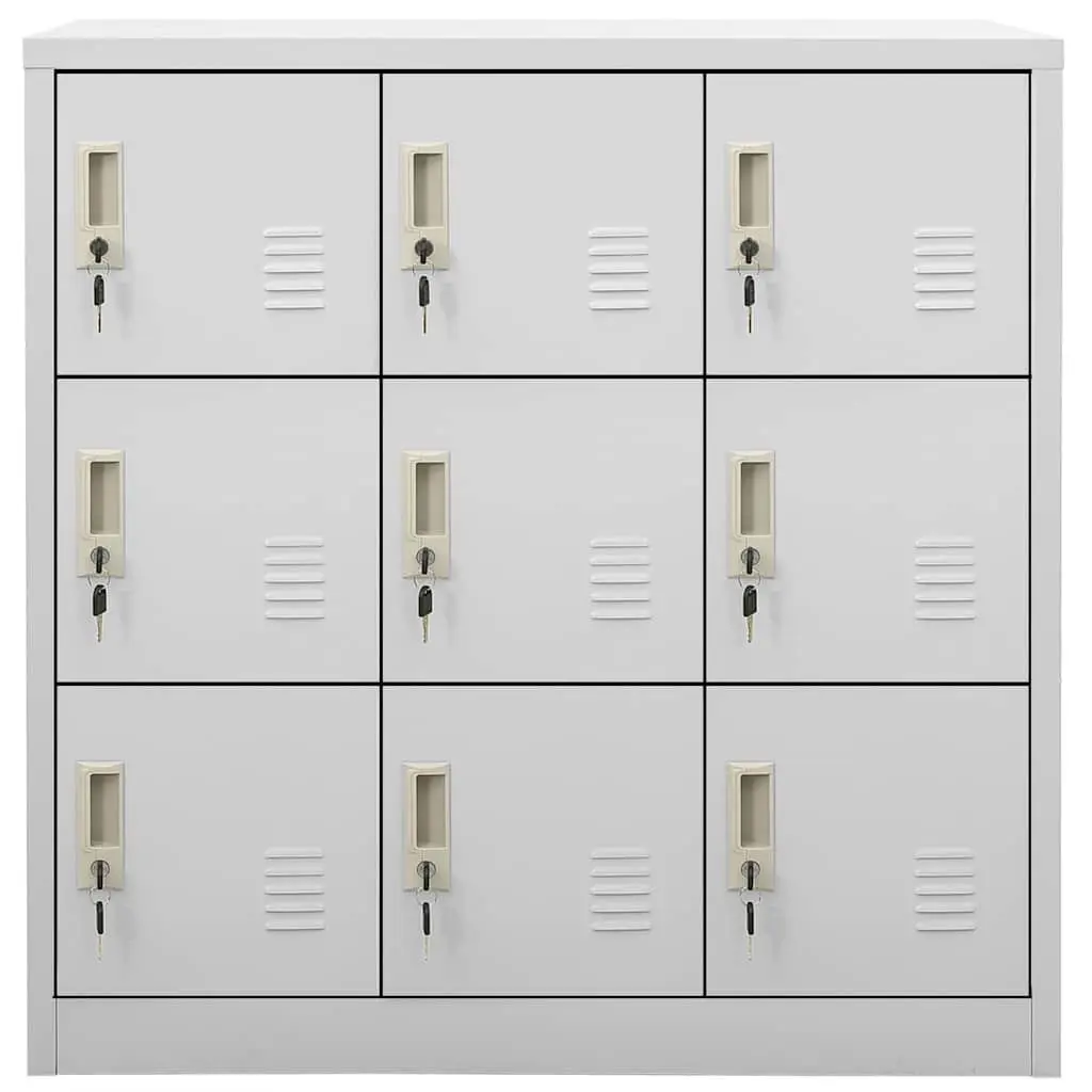 Locker Cabinet Grey Steel Organiser 90x45x92.5cm Secure Storage for Shoes Books Files Office School