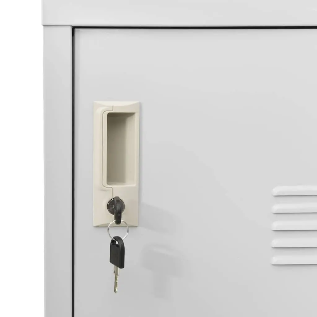 Locker Cabinet Grey Steel Organiser 90x45x92.5cm Secure Storage for Shoes Books Files Office School