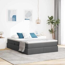 Compact Grey Storage Bed with Easy Lift Mechanism