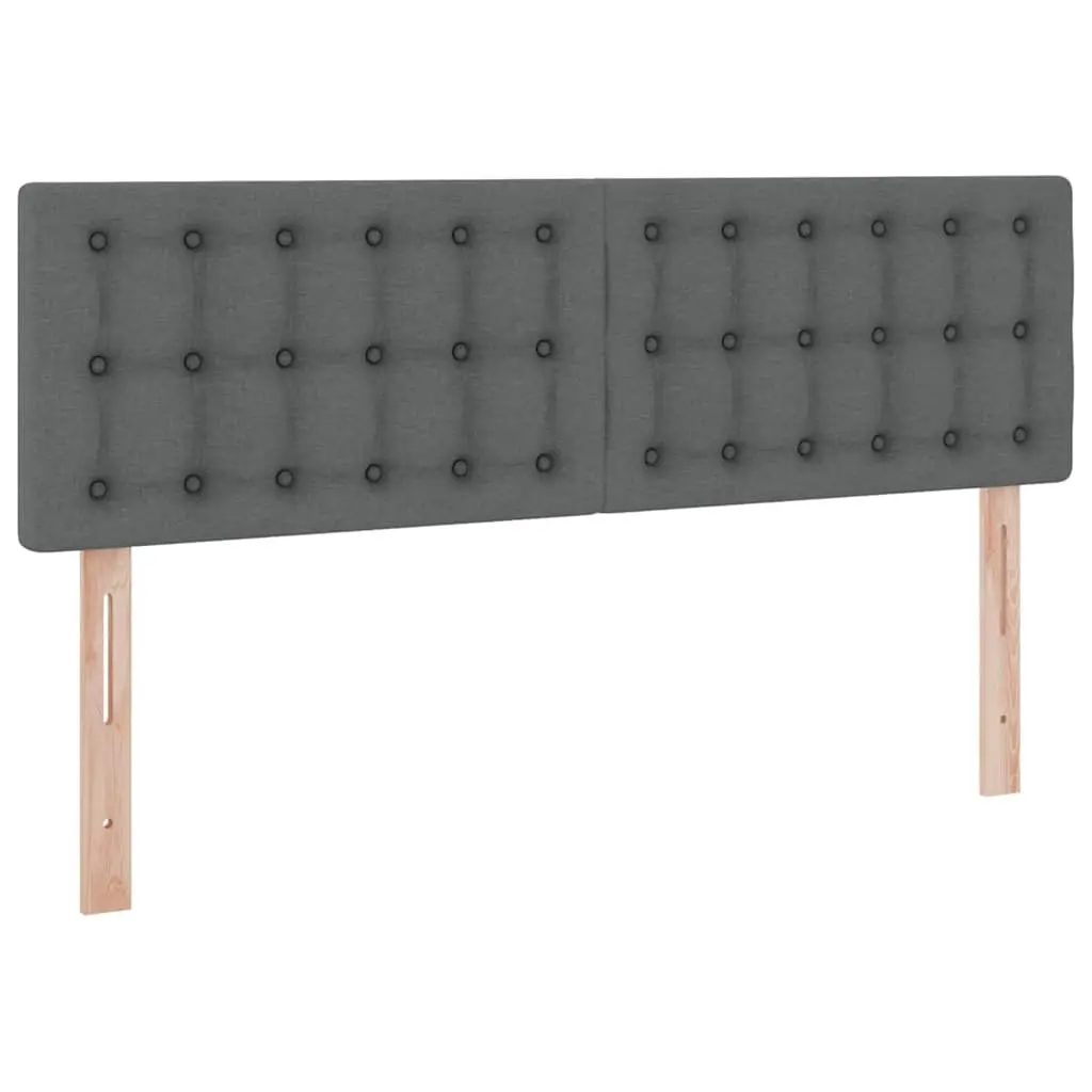 LED Storage Bed Dark Grey 152x203cm Upholstered Frame with Gas Lift and USB-Powered LED Strip Lights