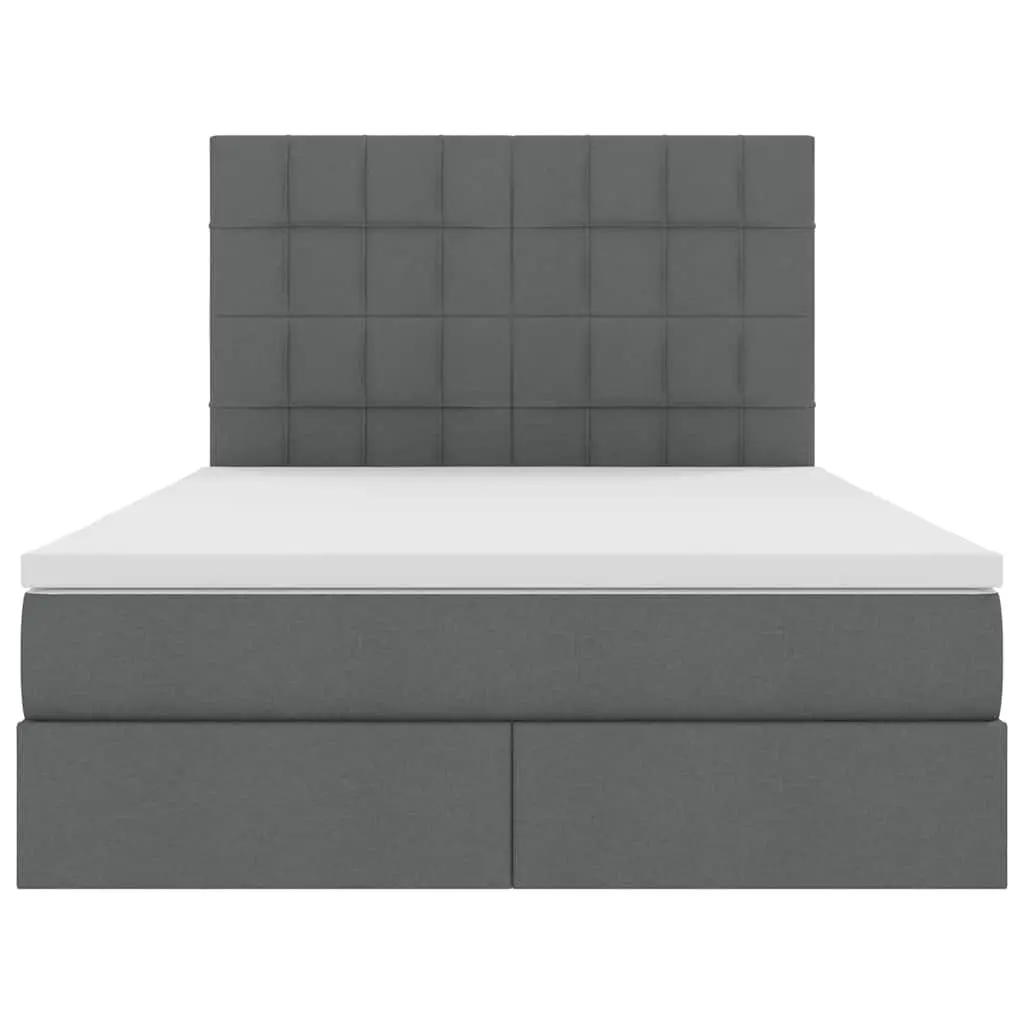 Storage Bed Grey 153 x 203 cm Hydraulic Lift Under-Bed Space