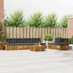 Concise 7-Piece Sofa Set for Outdoor Enjoyment