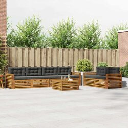 Compact 7-Piece Outdoor Sofa Set with Cushions