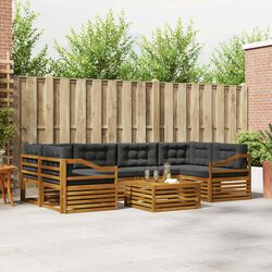 Compact 7-Piece Outdoor Sofa Set with Cushions