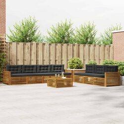 Outdoor Sofa Set 8 Pieces Natural Anthracite Garden Furniture Modular Design