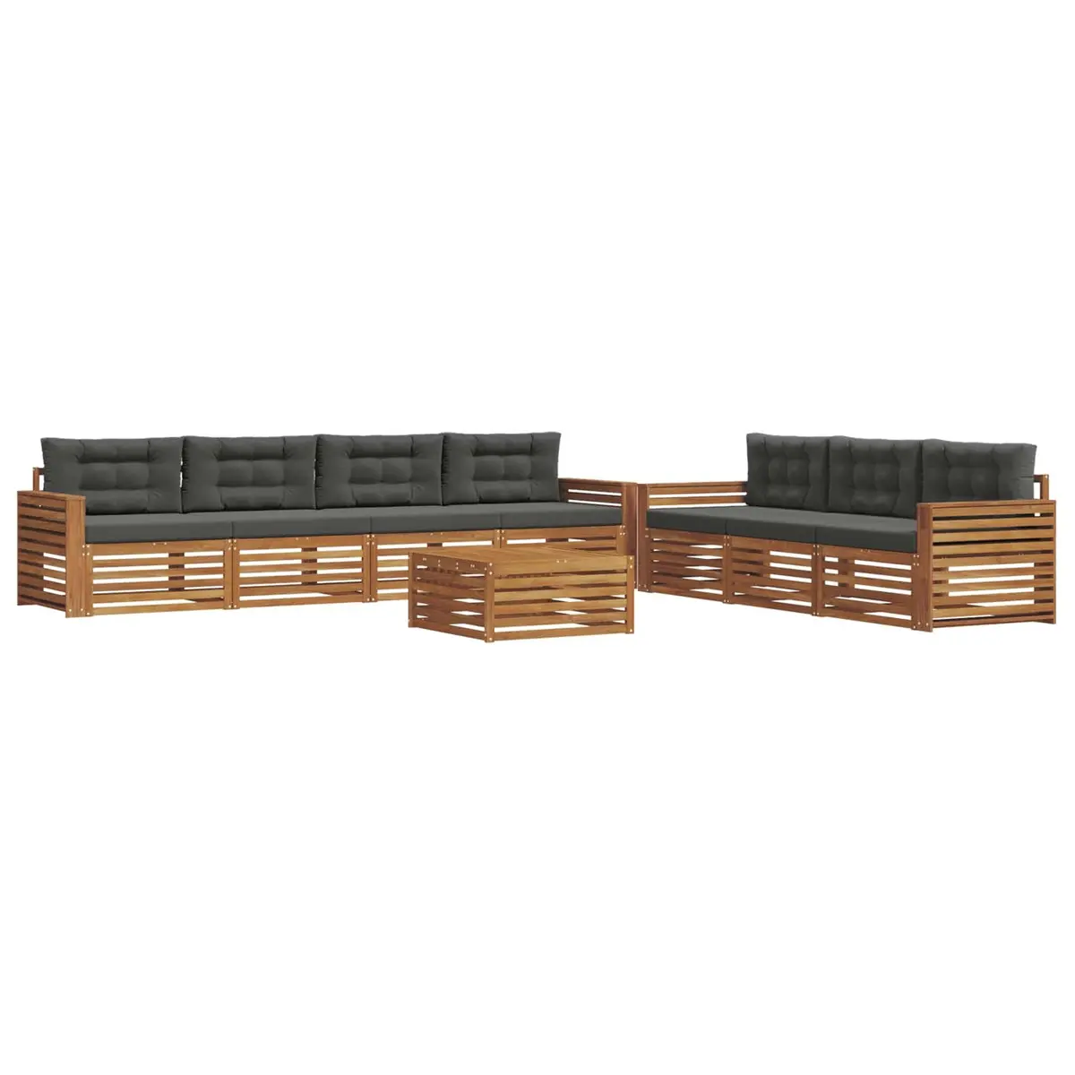 Outdoor Sofa Set 8 Pieces Natural Anthracite Garden Furniture Modular Design