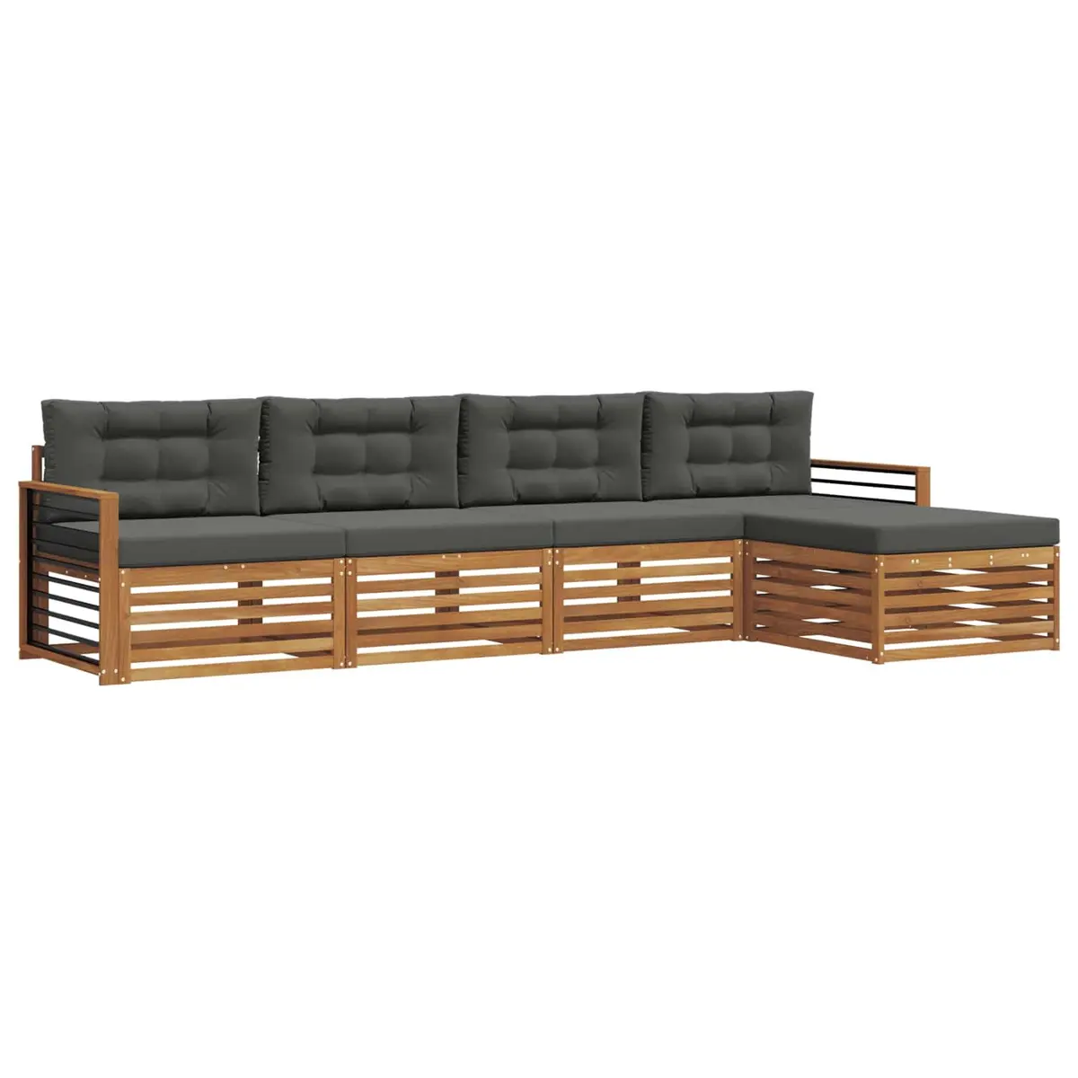 Outdoor Sofa Set 5 pcs Garden Furniture Lounge Modular Seating Natural