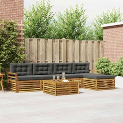 Outdoor Sofa Set 6 Pieces Garden Furniture Modular Patio Seating with Cushions