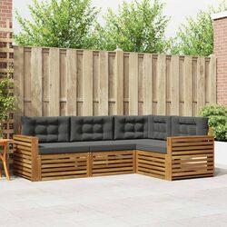 Compact 4-Piece Outdoor Sofa Set with Cushions Included