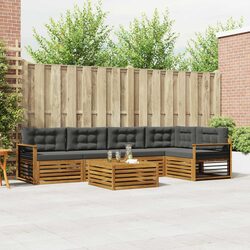 6-Piece Garden Sofa Set with Cushions