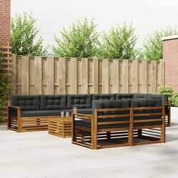 Compact 9-Piece Outdoor Sofa Set with Cushions