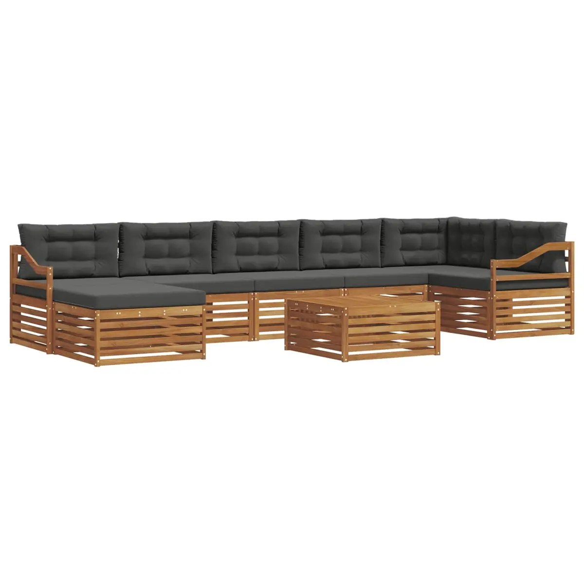 Outdoor Sectional Sofa Set 8pc Modular Garden Patio Furniture with Cushions