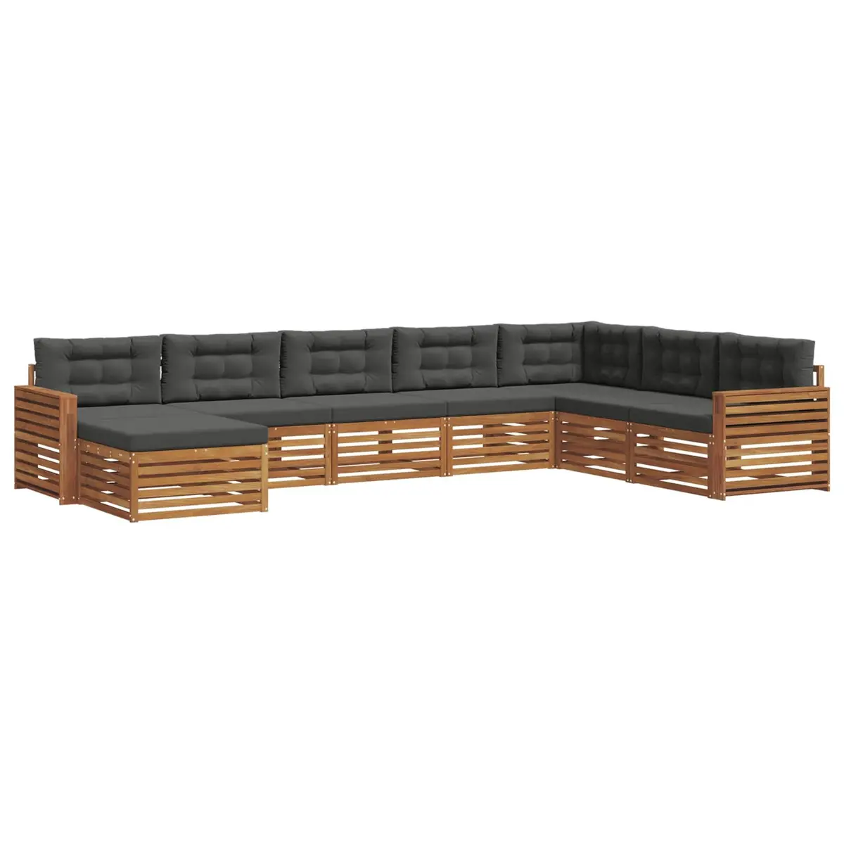 Outdoor Sofa Set 8 Piece Natural Anthracite Garden Furniture Patio Lounge