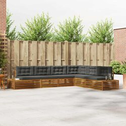 Outdoor Sectional Sofa Set 6 Piece Garden Furniture Brown Modular Lounger