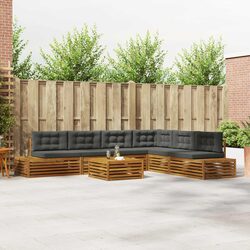 Outdoor Sofa Set 8pcs Acacia Wood Garden Lounge Patio Sectional Seating