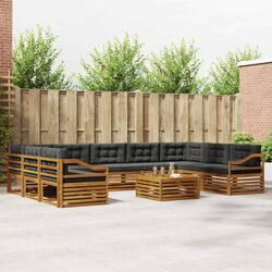 Outdoor Sofa Set 10 pcs Garden Furniture Modular Lounge with Cushions Natural