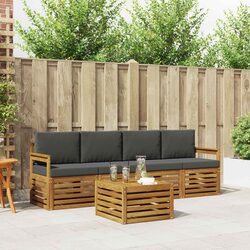 Outdoor Sofa Set 5 Piece Garden Furniture Natural Anthracite Wood Patio Lounge