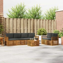 Concise Outdoor Sofa Set - 7 Pieces in Natural Anthracite