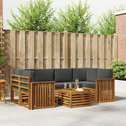 Concise 7-Piece Outdoor Sofa Set - Solid Acacia