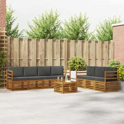 Outdoor Sofa Set 8 Pieces Garden Furniture Acacia Wood Natural Anthracite