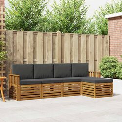 Outdoor Sofa Set Sectional Patio Furniture 5 Piece Modular Natural Anthracite