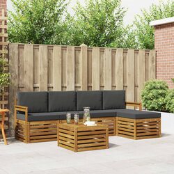 Compact 6-Piece Outdoor Sofa Set with Cushions