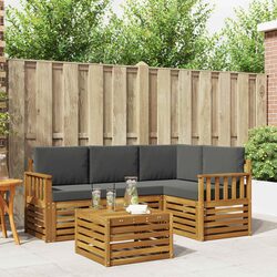 Outdoor Sectional Sofa Set 5 Pieces Modular Garden Patio Furniture Natural