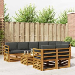 9 Piece Outdoor Sectional Sofa Set Modular Garden Patio Furniture Natural