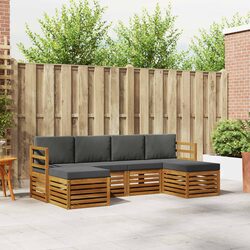 Outdoor Sofa Sets 6 Piece Solid Acacia Wood Garden Patio Furniture Natural Brown
