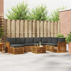 Outdoor Sofa Set 9 Pieces Garden Furniture Patio Lounge Solid Acacia Wood Brown