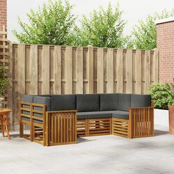 6-Piece Outdoor Sectional Sofa Set in Brown