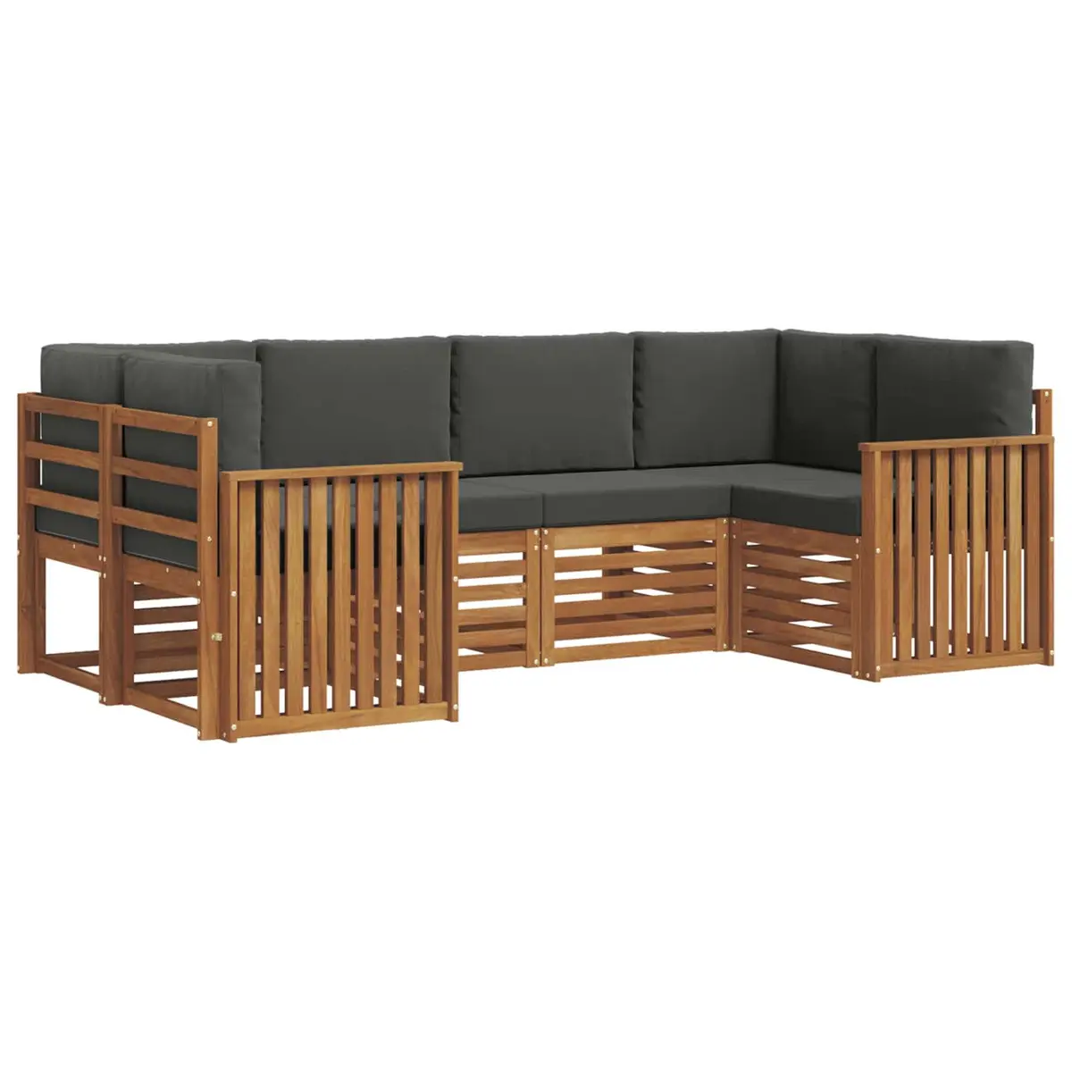 Outdoor Sectional Sofa Set 6 Piece Garden Furniture Modular Lounge Brown