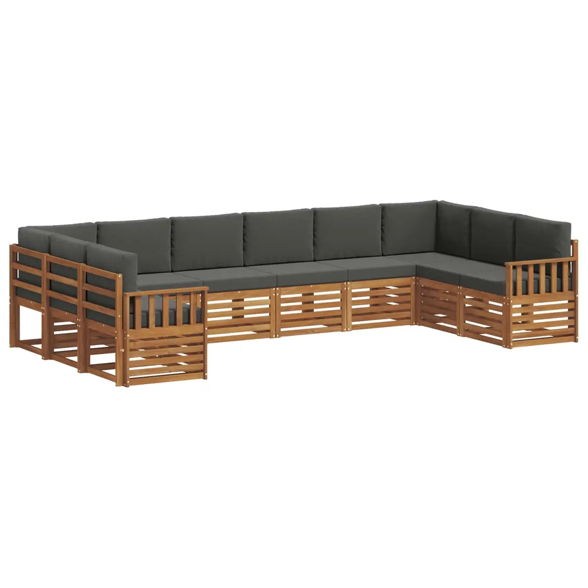 Outdoor Sectional Sofa Set 10pcs Garden Patio Furniture Modular Lounge Brown