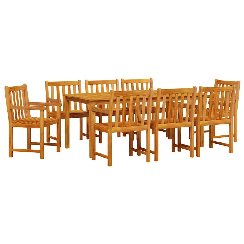 9-Piece Acacia Wood Dining Set for Outdoors