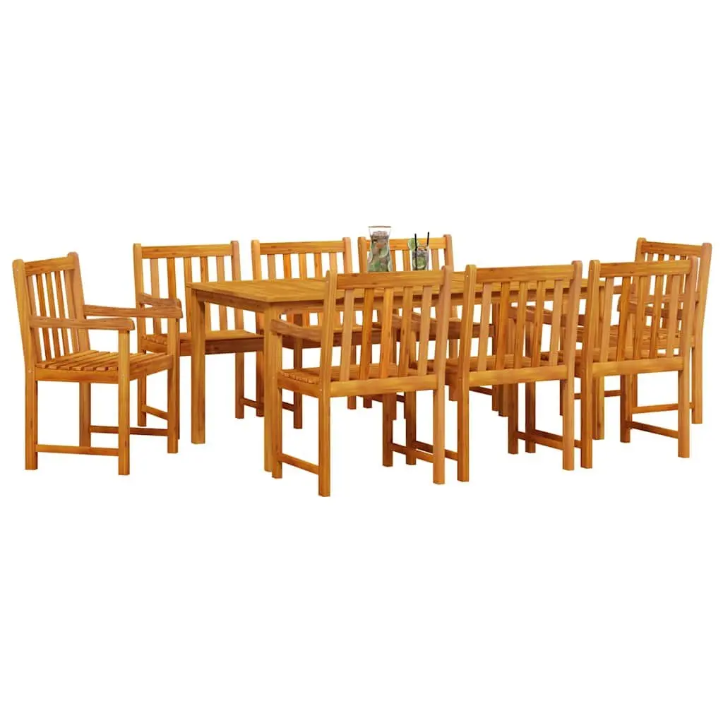 9-Piece Acacia Wood Dining Set for Outdoors
