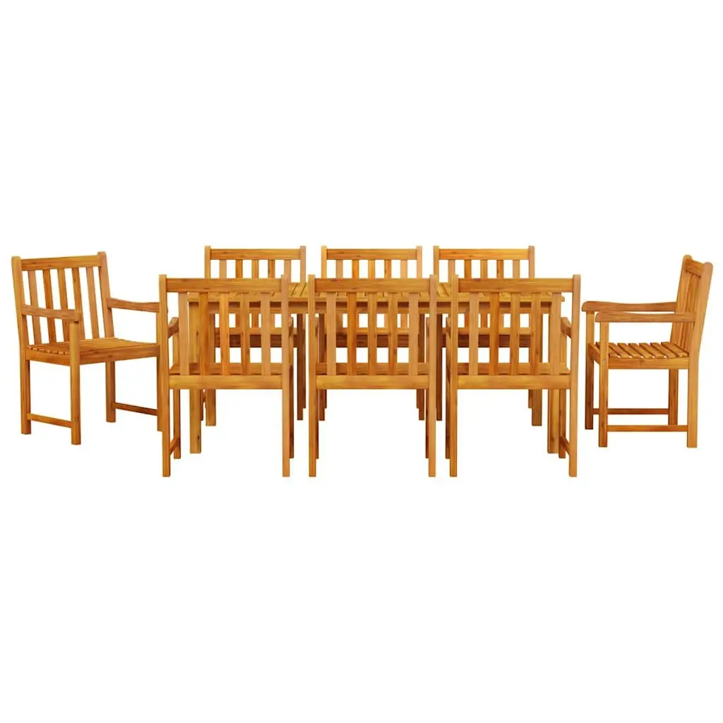 9-Piece Acacia Wood Dining Set for Outdoors