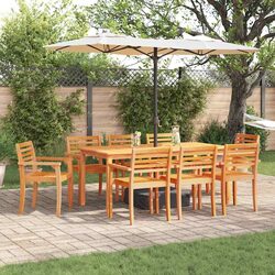 9-Piece Garden Dining Set - Acacia Wood, Weather-Resistant
