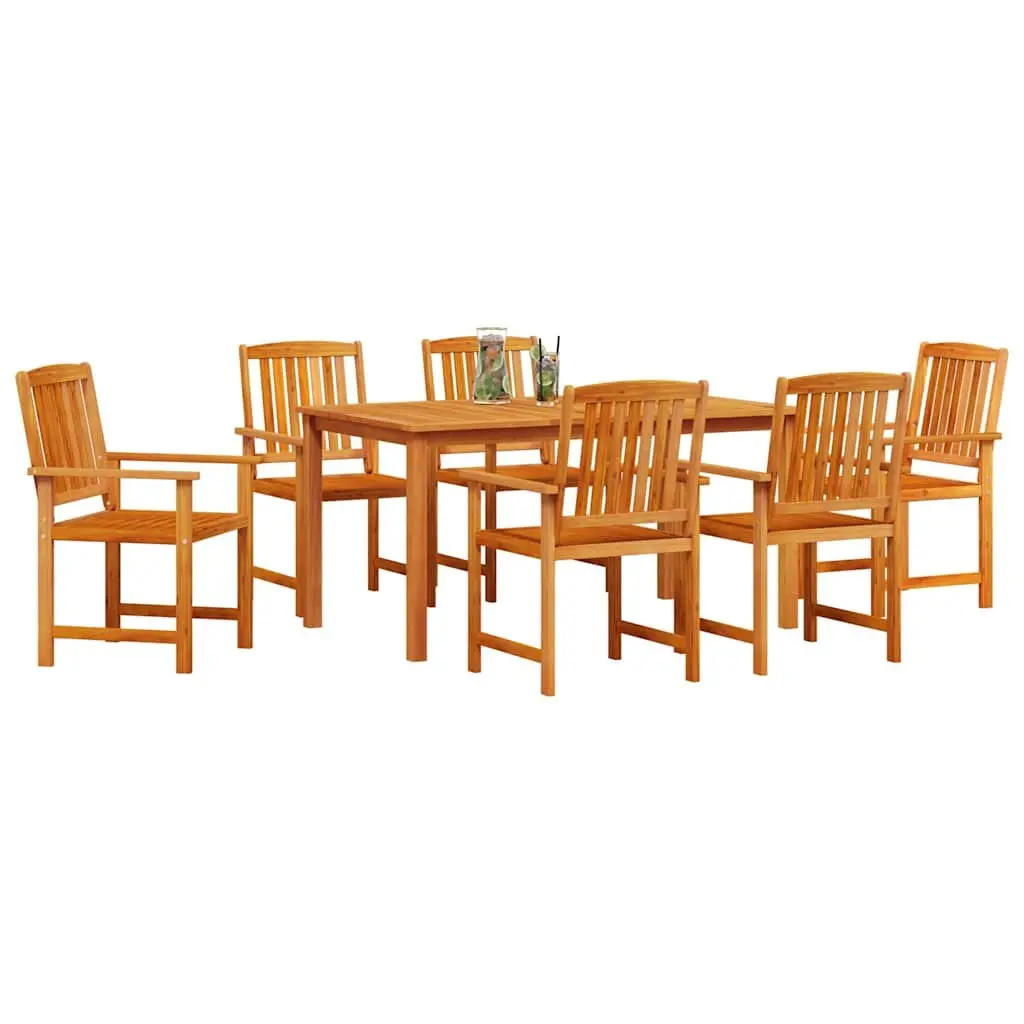 Garden Dining Set 7 Piece Outdoor Furniture Brown Wood Table Chairs Patio